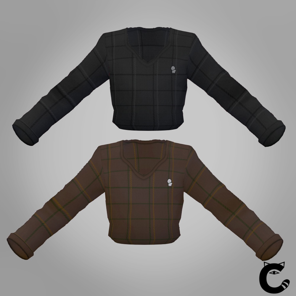 【VROIDテクスチャ】プレッピースタイルトップス(セーター)