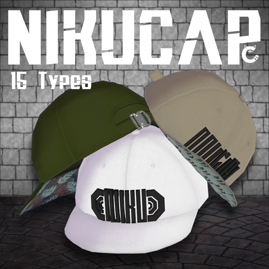 【VRChat想定帽子】NIKU Cap【形調整シェイプキー有り】