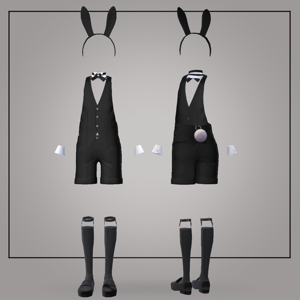 【VRC想定衣装】シャツガーター&バニーボーイ【#PlusHead +Head対応】