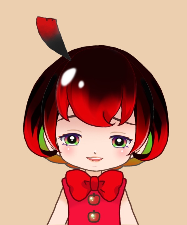 【Live2Dモデル用PSDデータ】りんごちゃん【サンプル用・フリー素材】