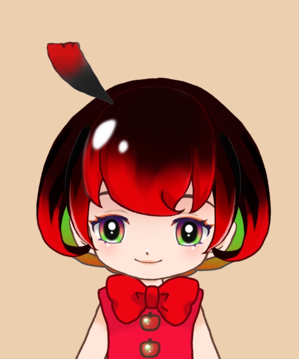 【Live2Dモデル用PSDデータ】りんごちゃん【サンプル用・フリー素材】