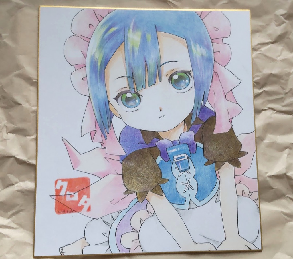 ＜メイドインアビス＞マルルクちゃん色紙・色鉛筆描き