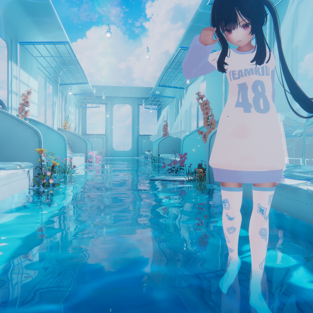 【8アバター対応】ニーソックス&サイハイソックス【色変え簡単】