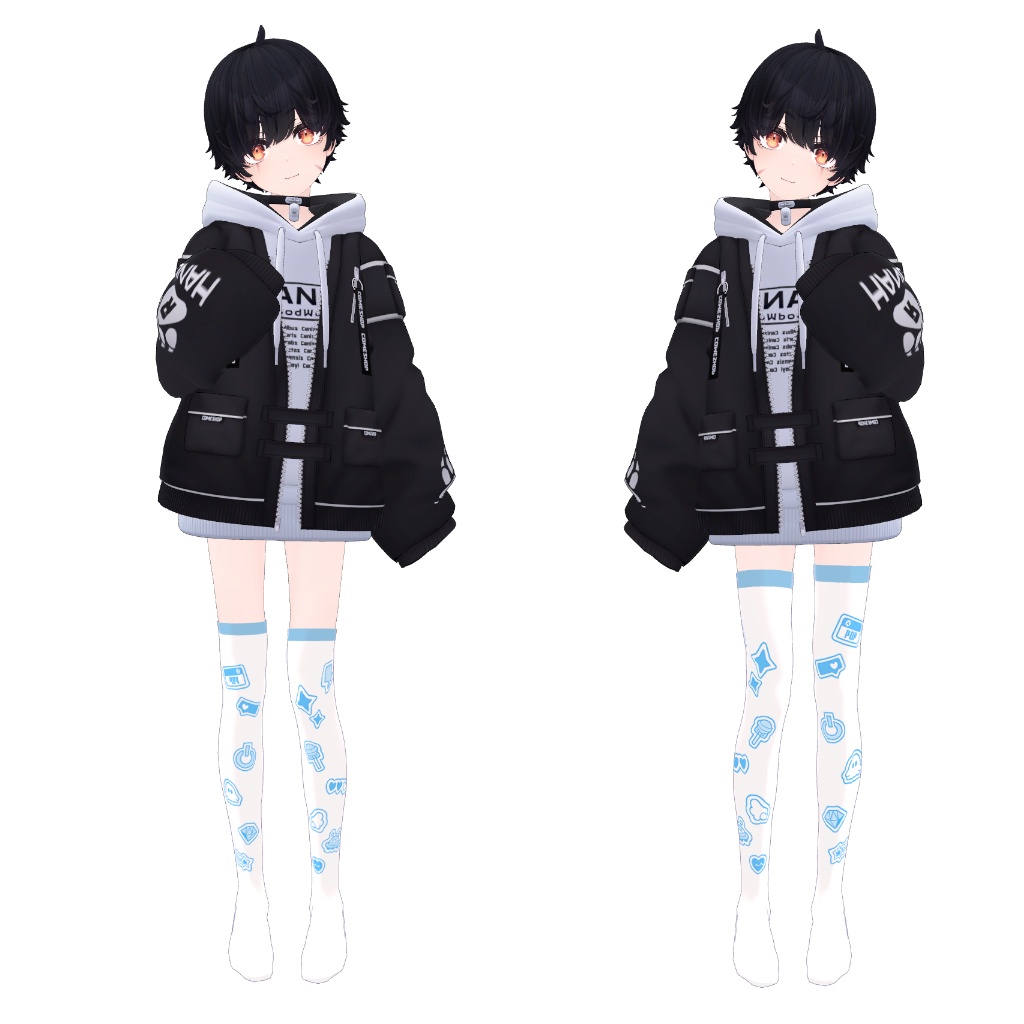 【8アバター対応】ニーソックス&サイハイソックス【色変え簡単】