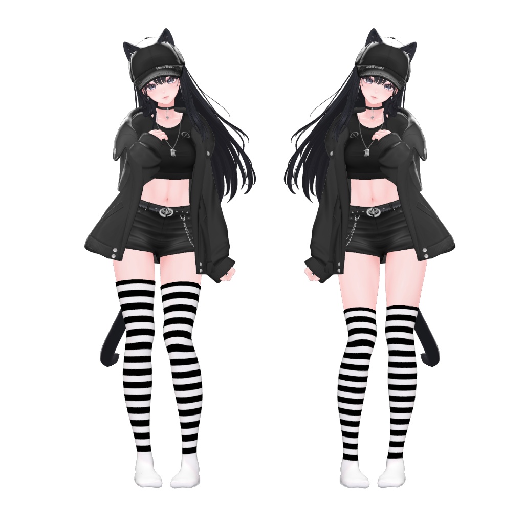 【複数アバター対応】ニーソックス&サイハイソックス【色変え簡単】