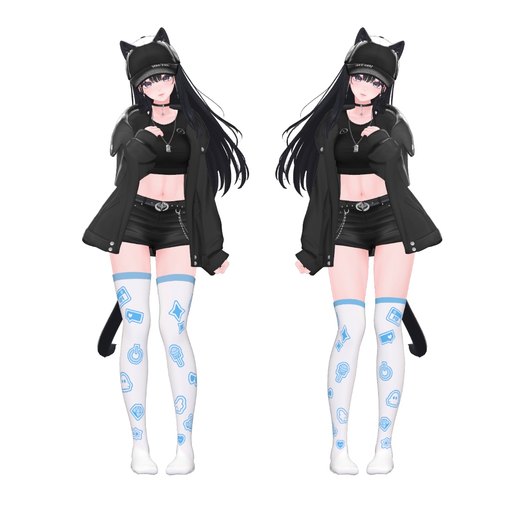 【複数アバター対応】ニーソックス&サイハイソックス【色変え簡単】