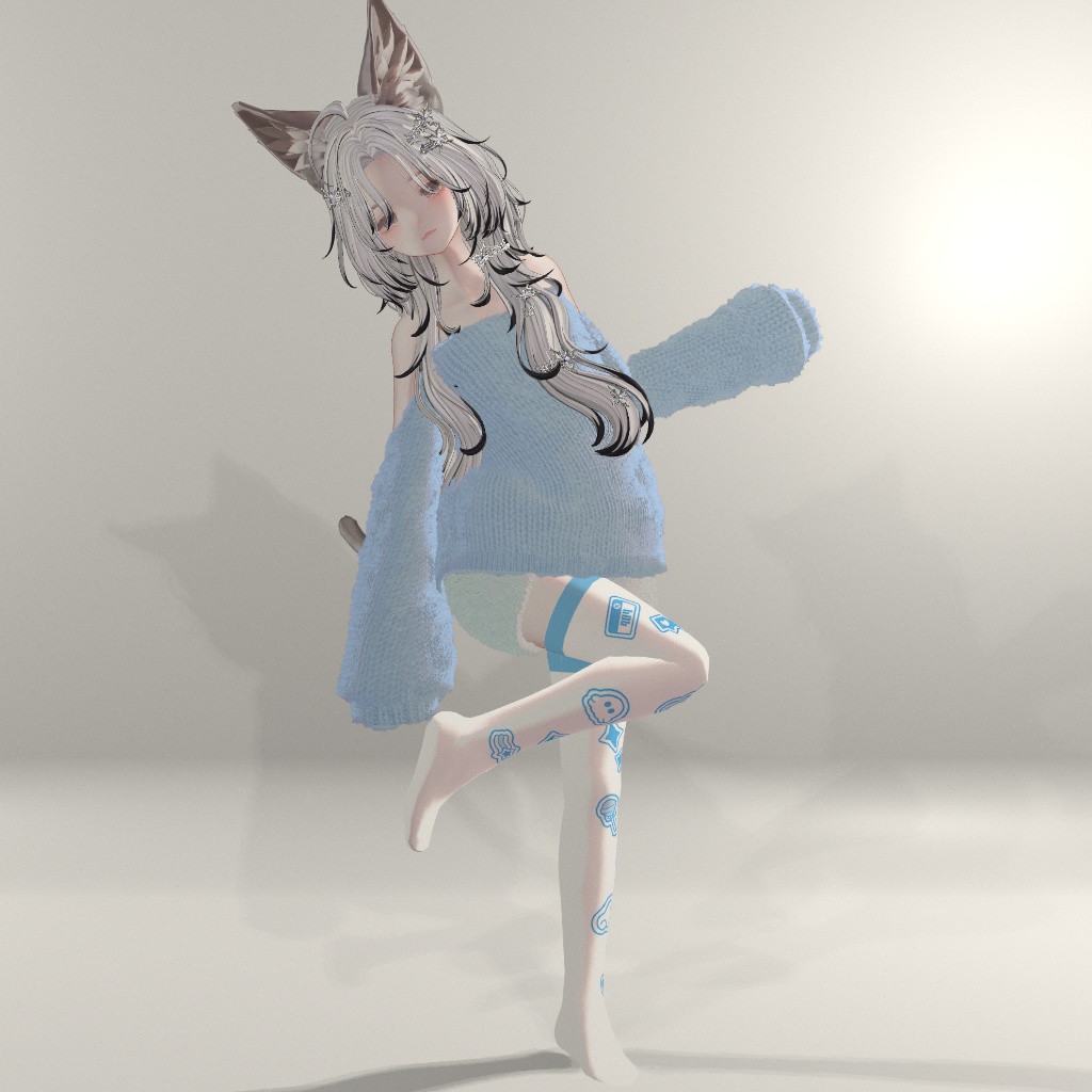 【8アバター対応】ニーソックス&サイハイソックス【色変え簡単】