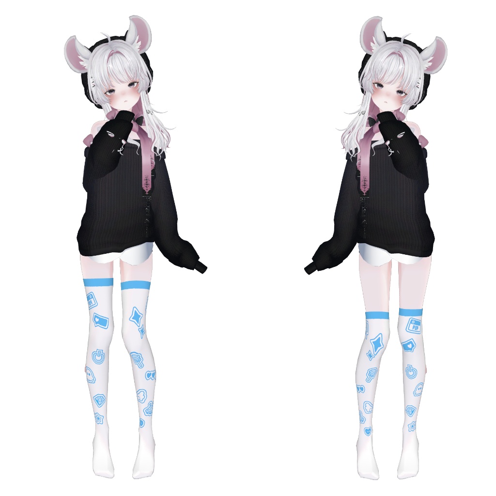 【8アバター対応】ニーソックス&サイハイソックス【色変え簡単】