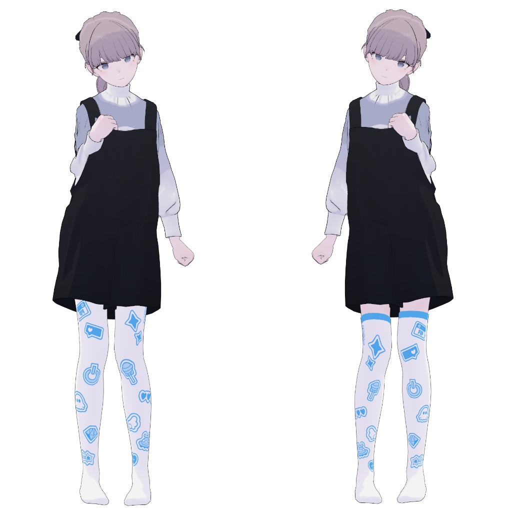 【8アバター対応】ニーソックス&サイハイソックス【色変え簡単】