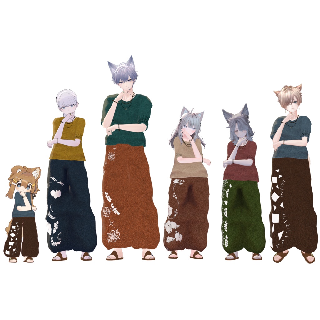 アジアンカジュアルコーデ【複数アバター対応】