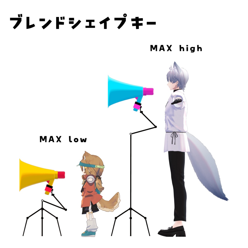 【アバター用】メガホンスタンドマイク📢