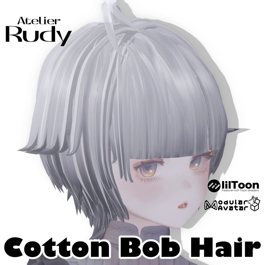 【7/21まで半額📢】Cotton Bob Hair【12アバター対応】