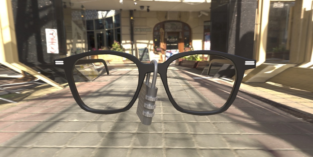 [無料] 錠前の眼鏡 자물쇠 걸린 안경  Lock_Glasses