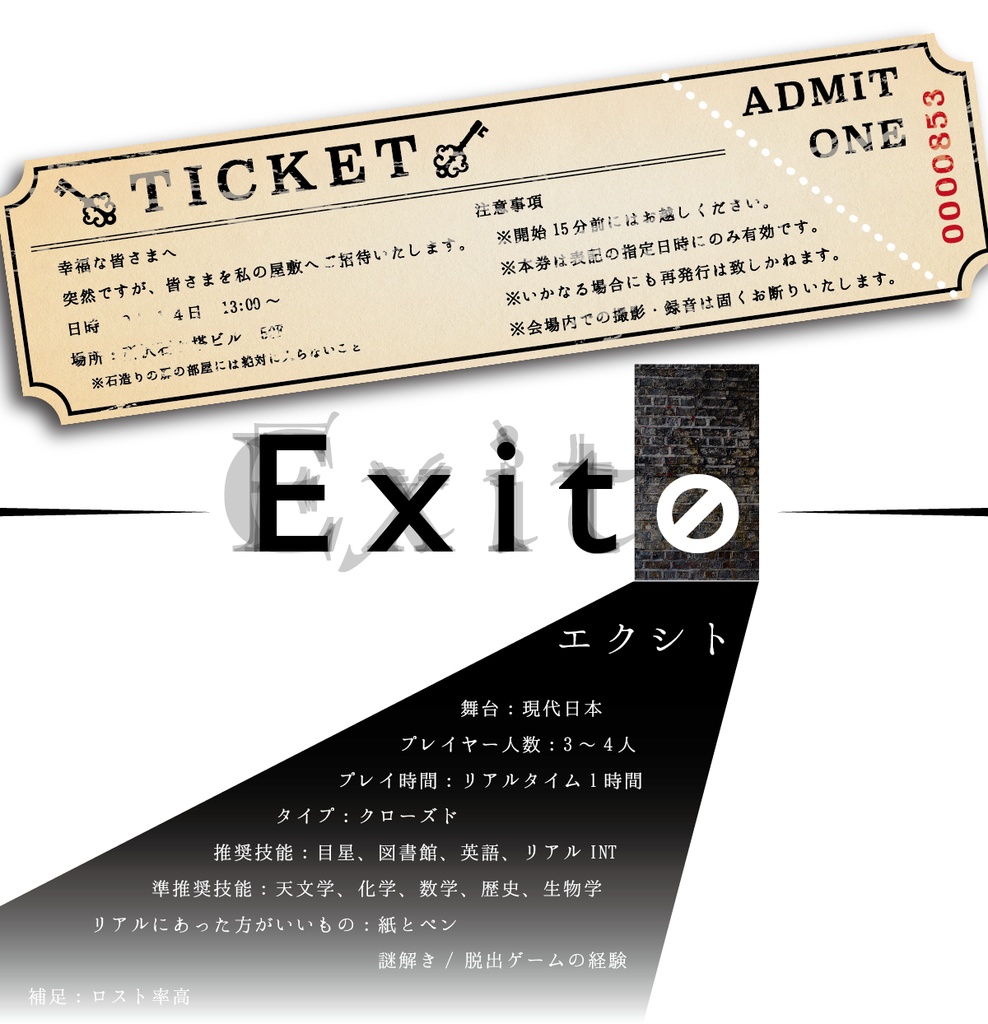 【クトゥルフ神話TRPG】Exit0-エクシト-