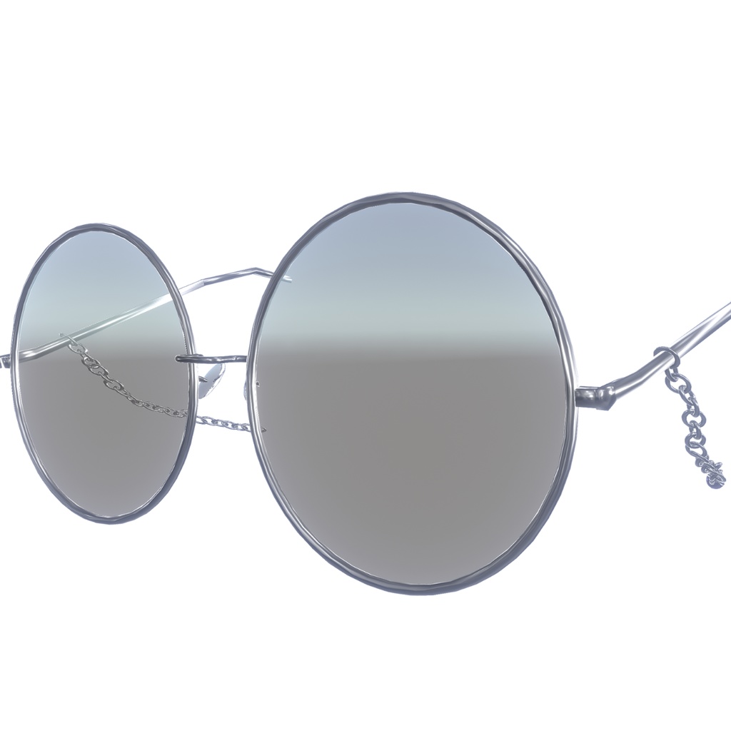 【4アバター対応】丸メガネピアス付き