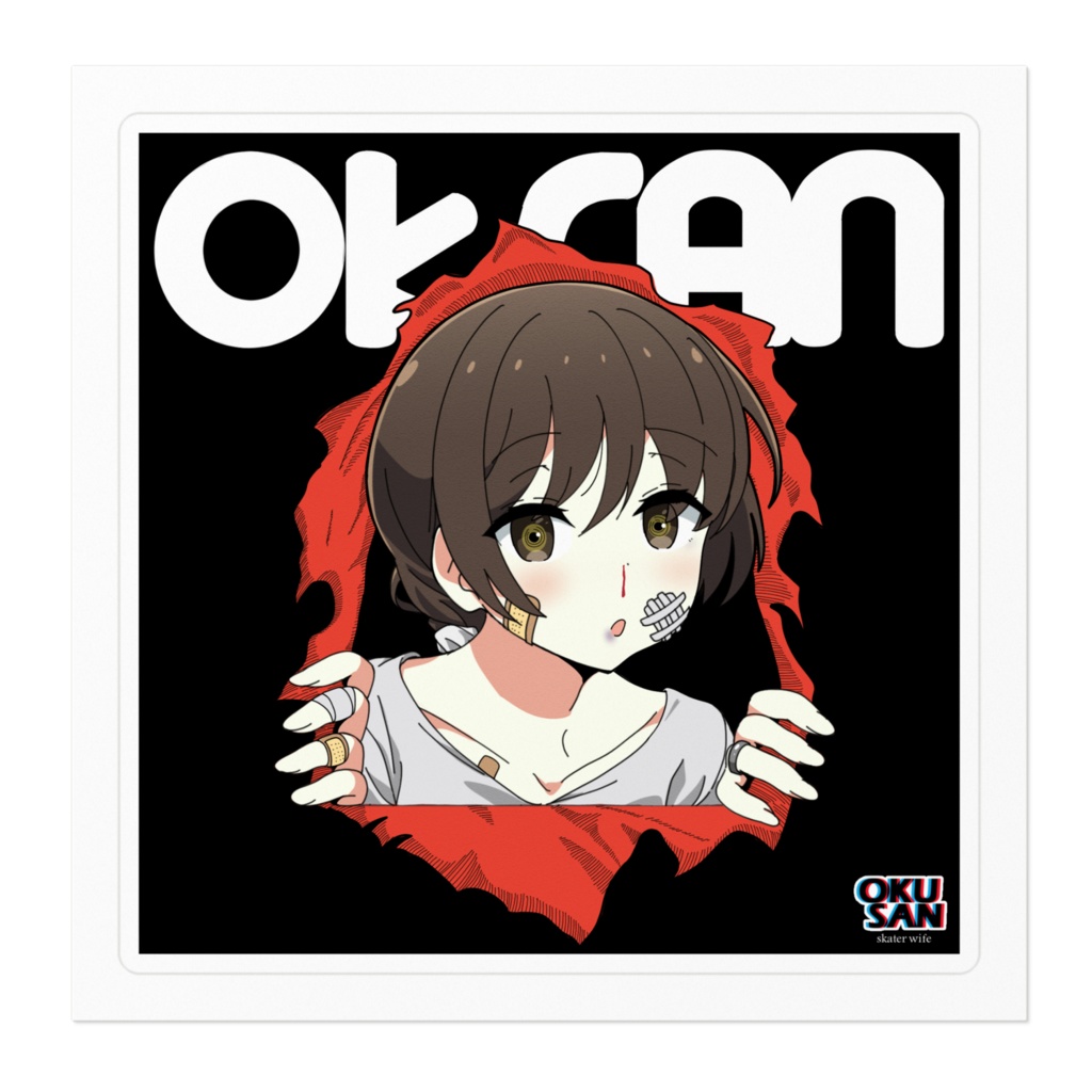 ボーンズ風スケボ奥さんステッカー