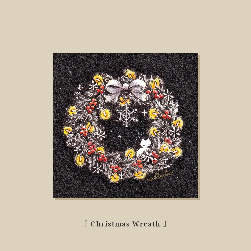 ミニ原画『 Christmas wreath 』