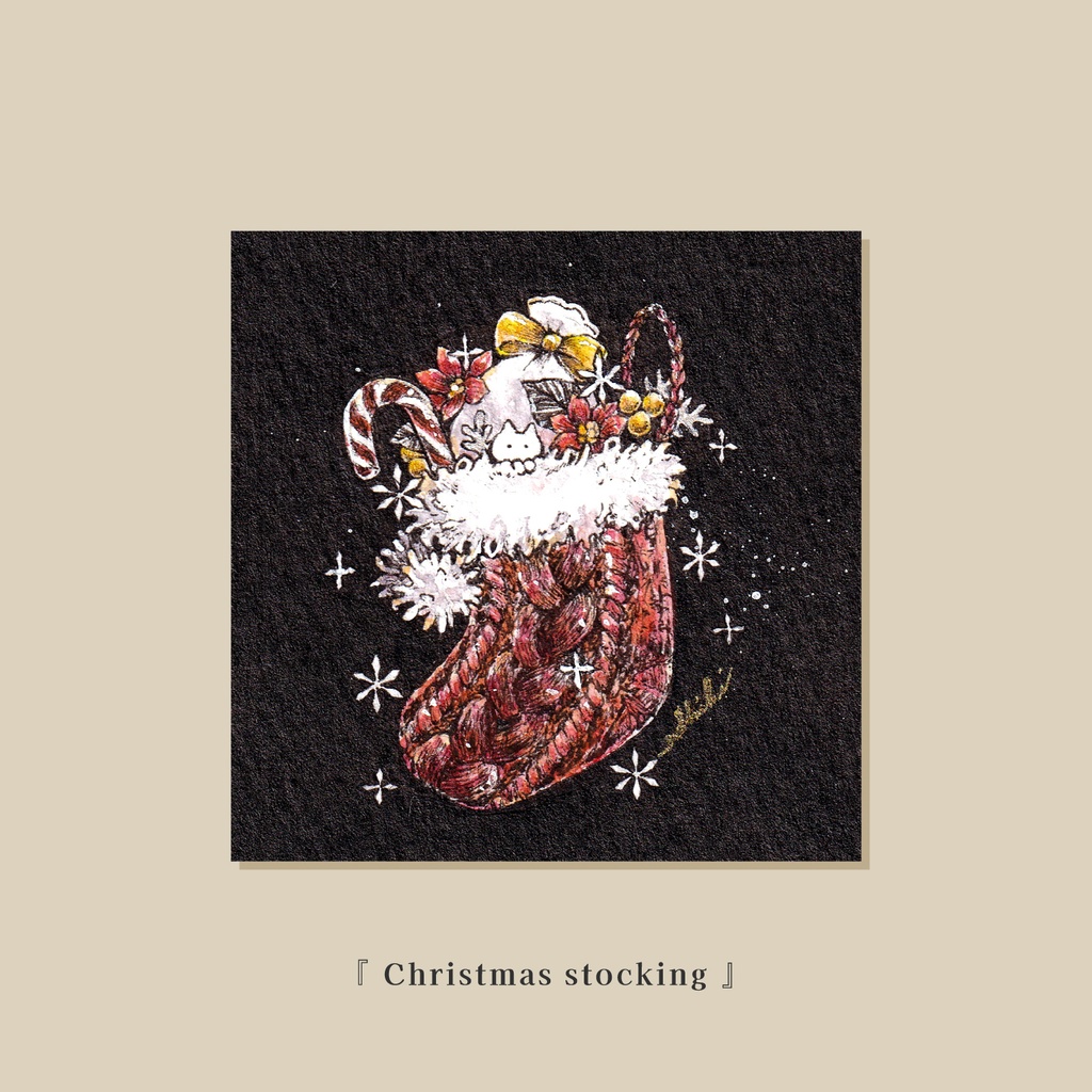 ミニ原画『 Christmas stocking 』