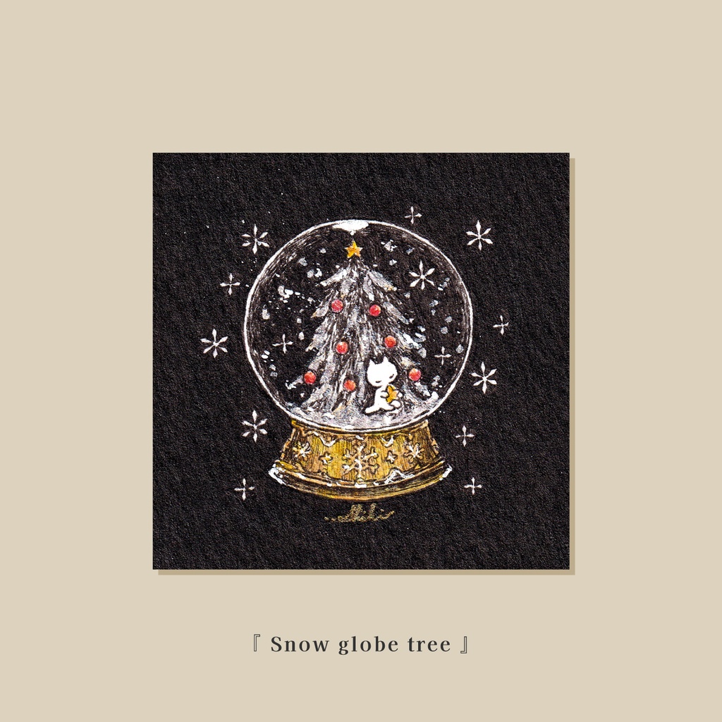 ミニ原画『 Snow globe tree 』