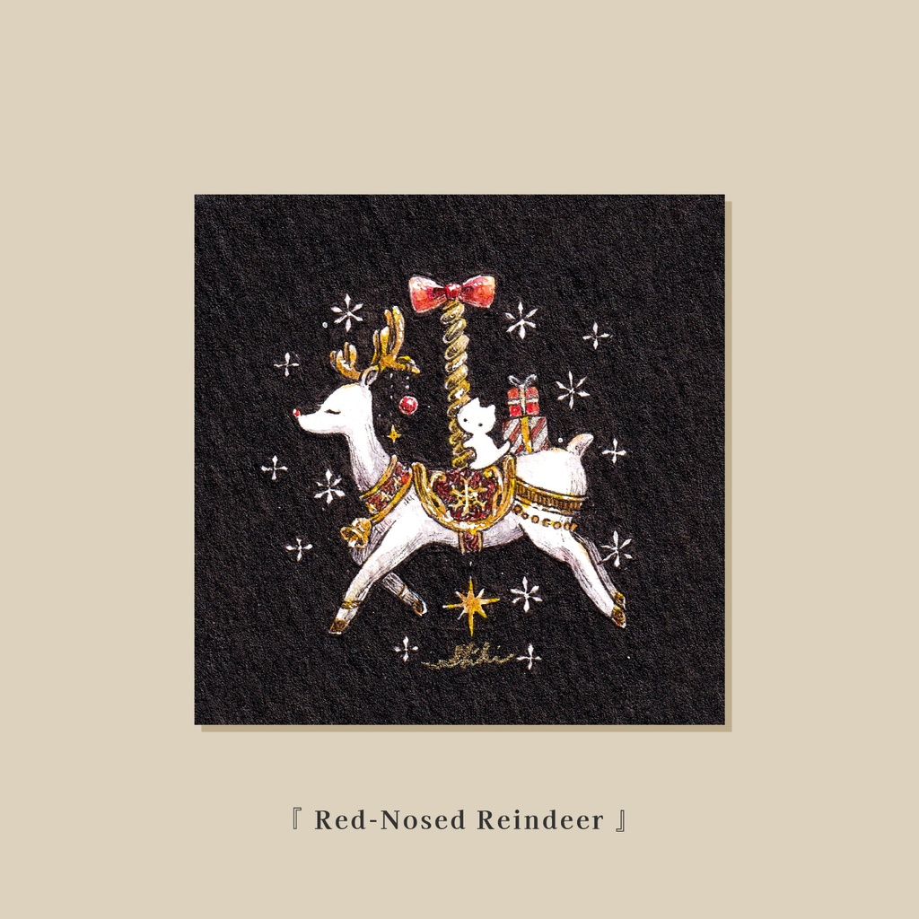 ミニ原画『 Red-Nosed Reindeer 』