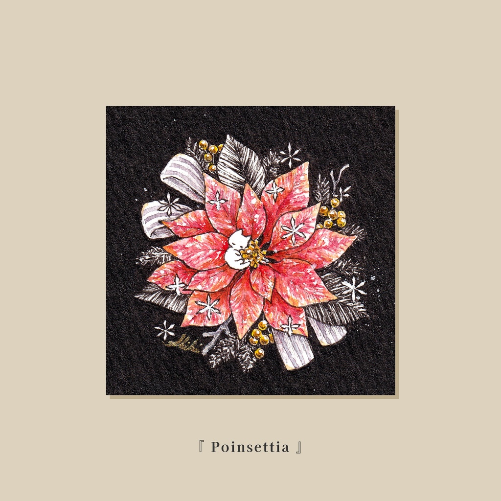 ミニ原画『 Poinsettia 』