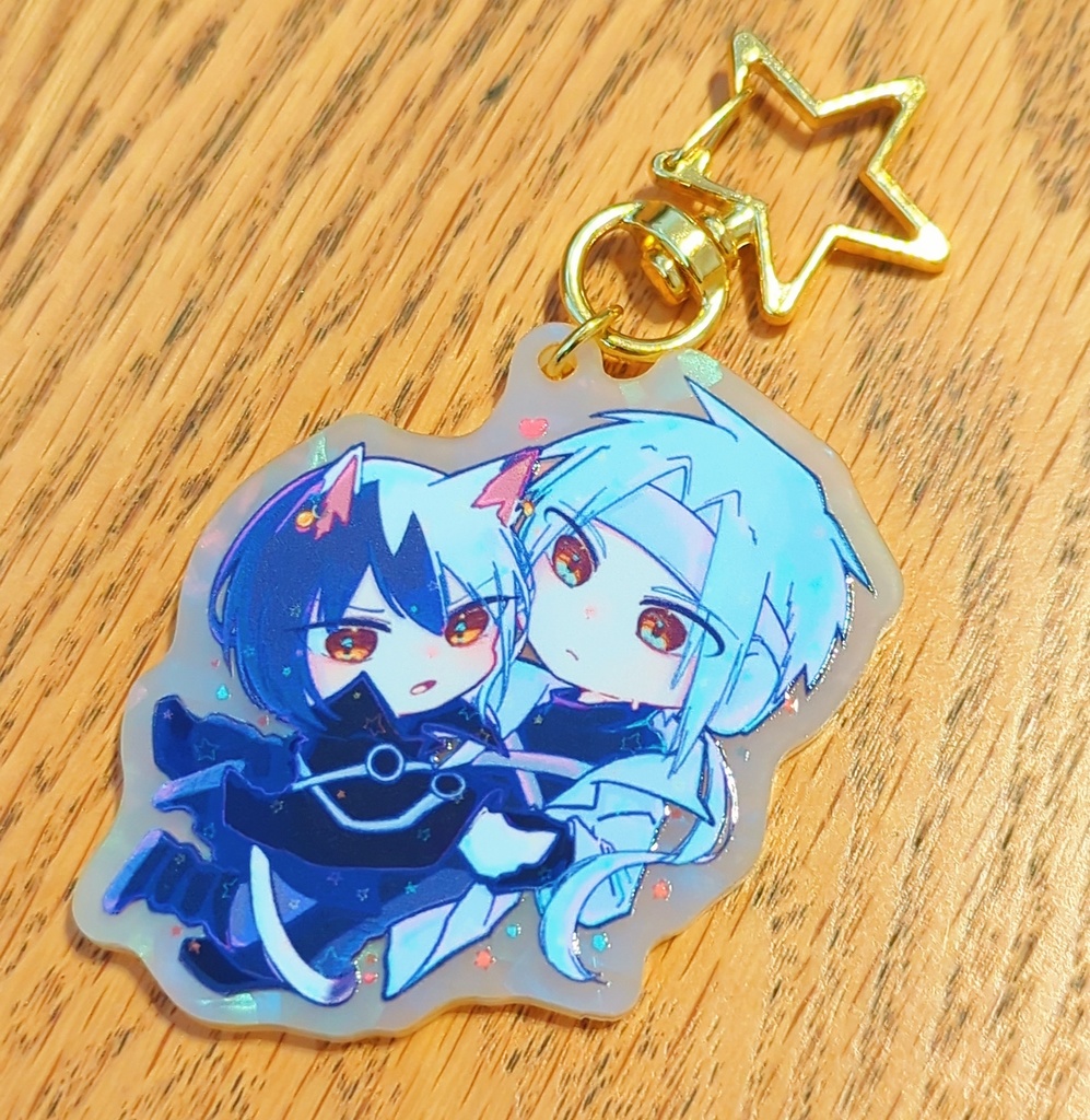 ねこみみ🖤くんと‎🤍先生のアクリルキーホルダー