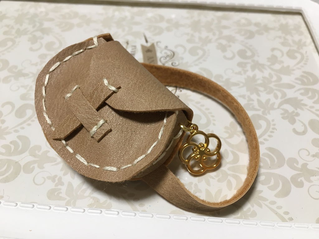 もちもちマスコット用カバン(ベージュ・梅の花)