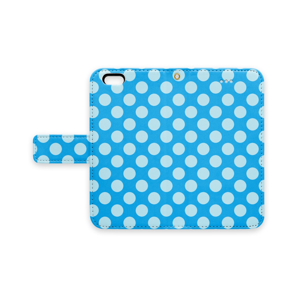 【スマホケース手帳】水玉【アクア】iPhone 6 / 6s