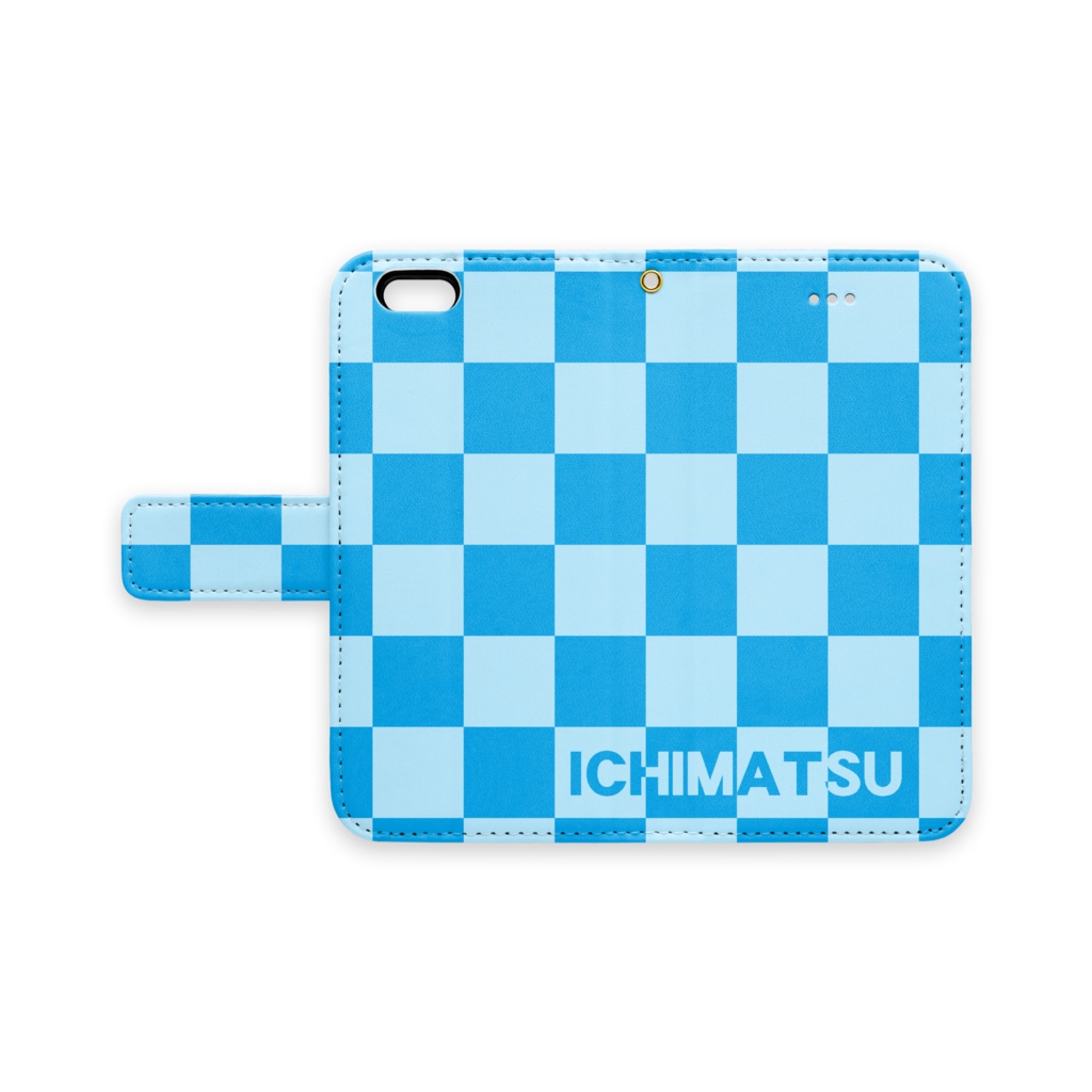 【スマホケース手帳】市松【アクア】iPhone 6 / 6s