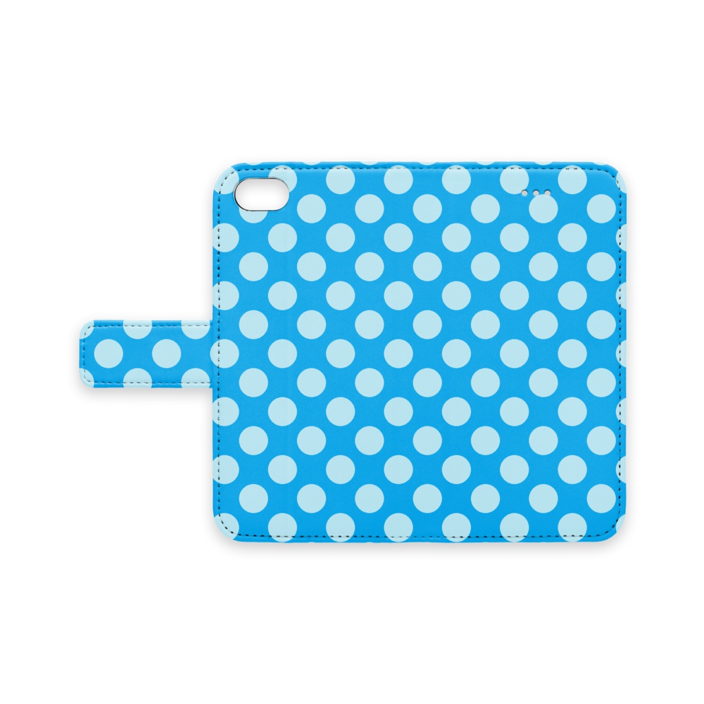 【スマホケース手帳】水玉【アクア】 iPhone 8 / 7