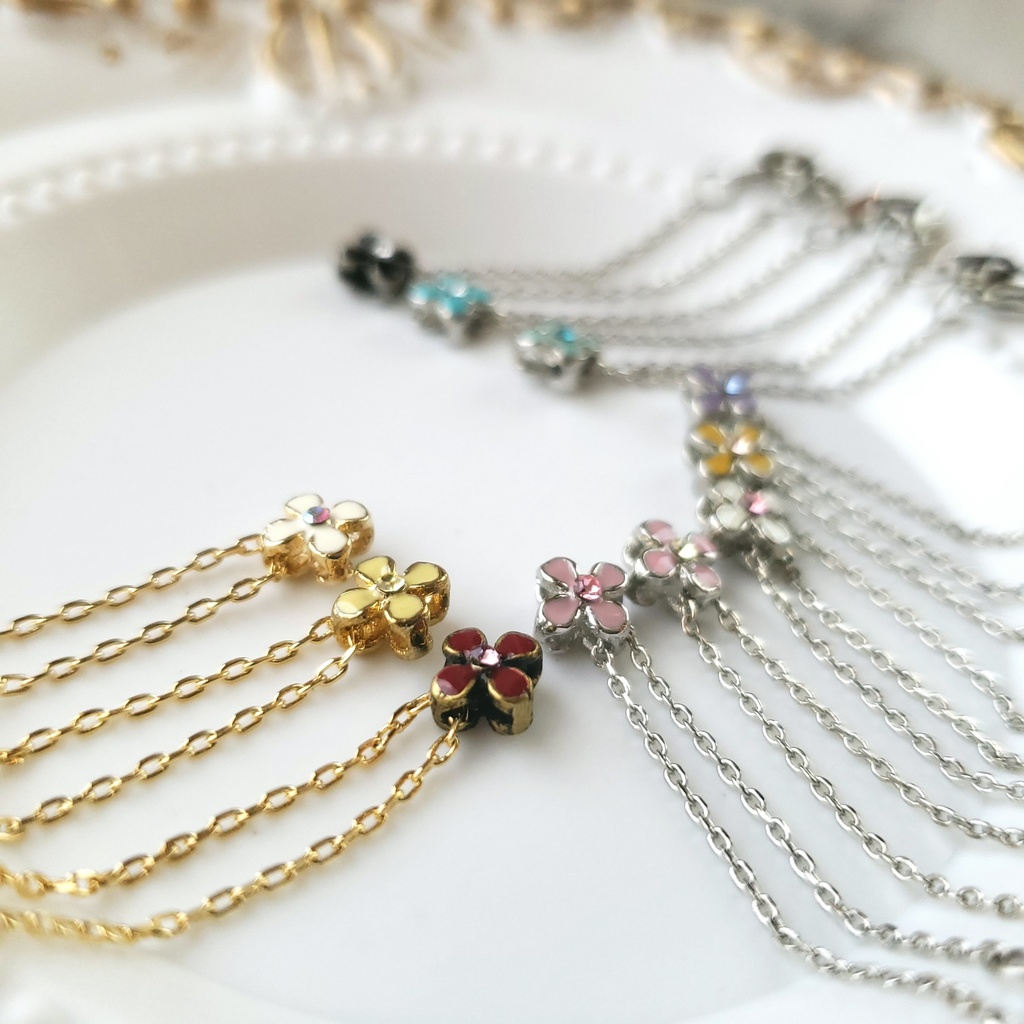 ちいさなお花の一粒ネックレス(ぬい用)