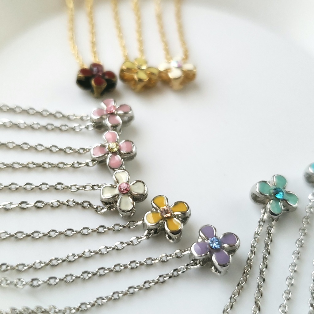 ちいさなお花の一粒ネックレス(ぬい用)