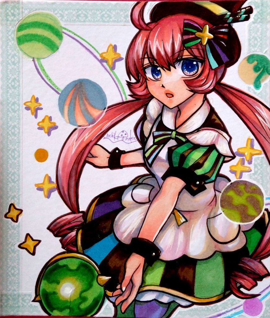 マーブルコスモのナソス色紙