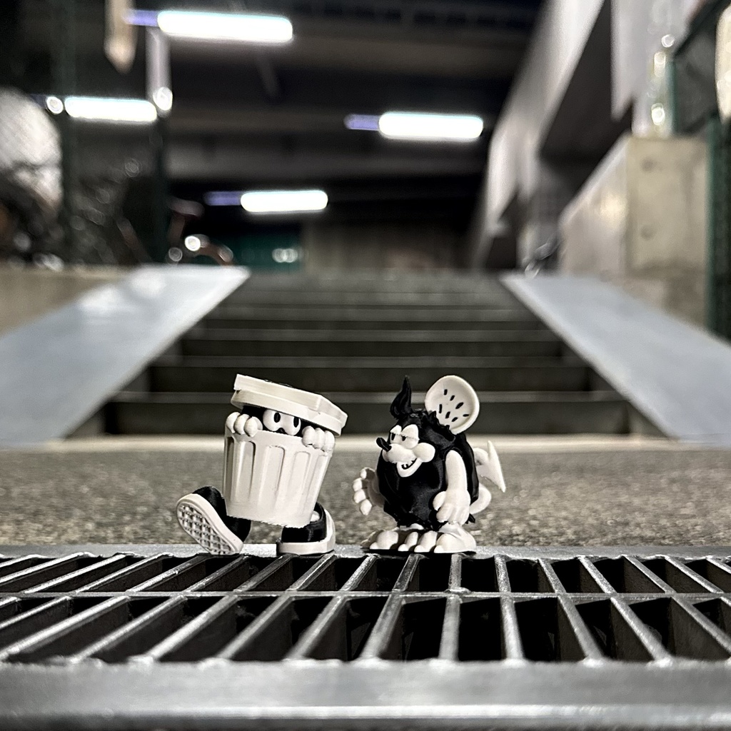 ゴミバケツ＆ゴミッキー　rétro film カラー 55mm フィギュア