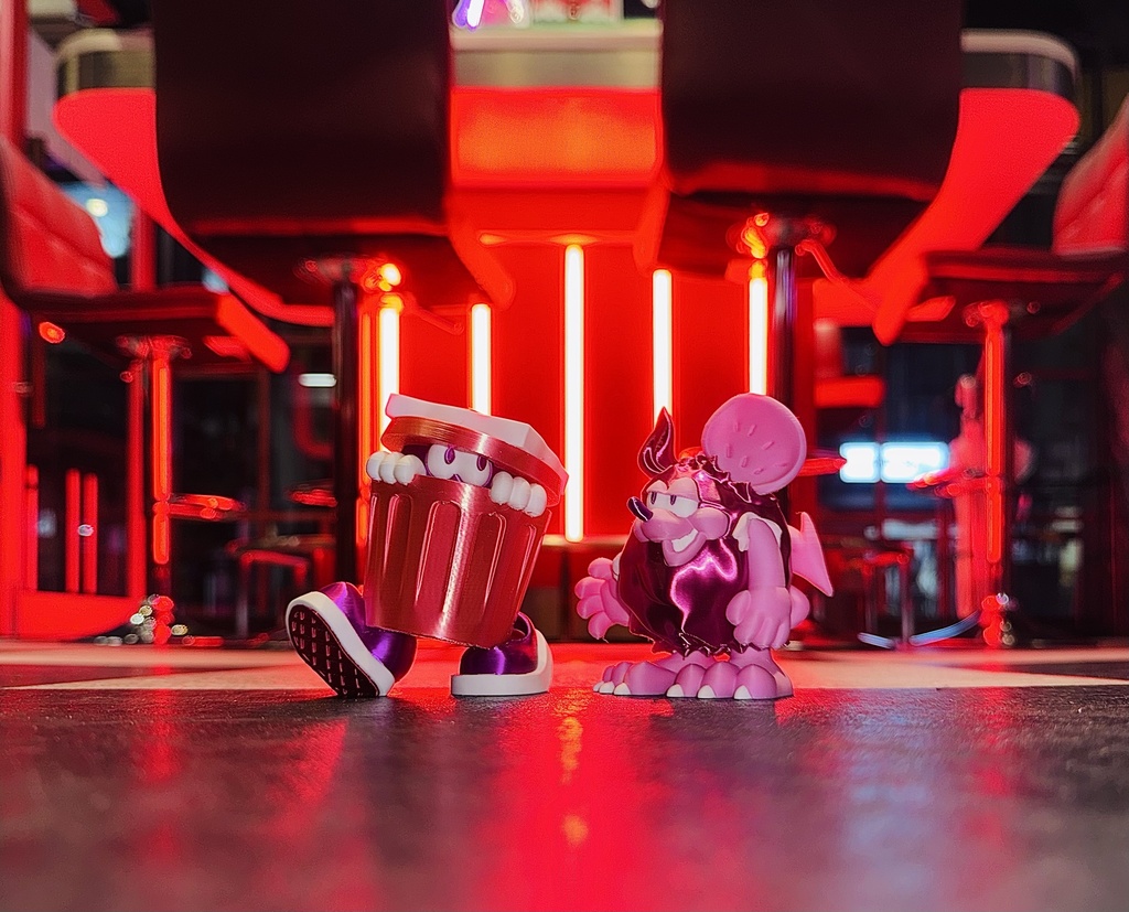 【CHERRYカラー 100mmセット】フリスビー＆ゴミッキー フィギュア