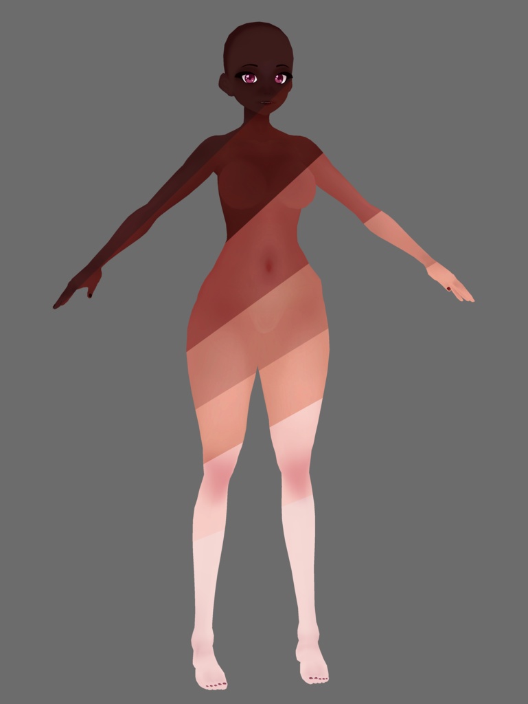 VRoid - Base skin set / feminine - 7 skin tones - Soft shading | Updated for VRoid 1.0