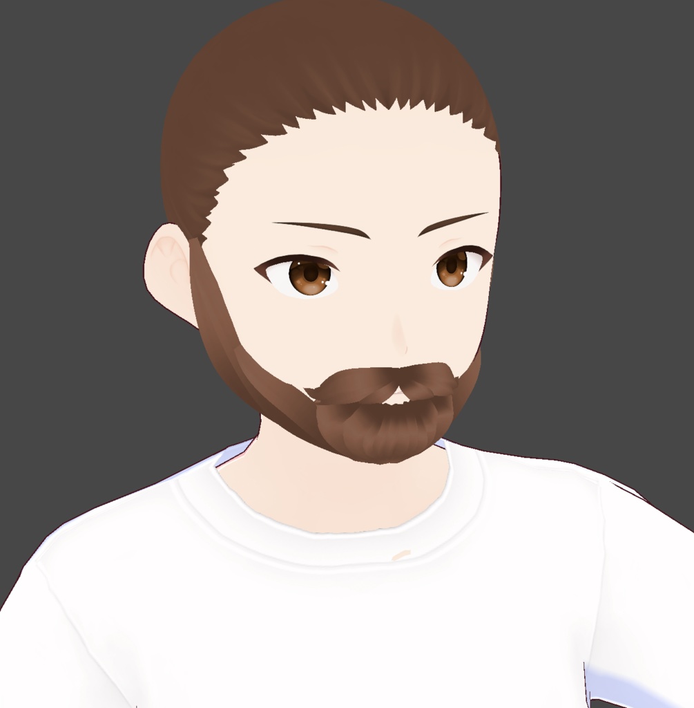 Vroid | Beard Preset | Full shaped Fluffy beard | VRoid 1.0