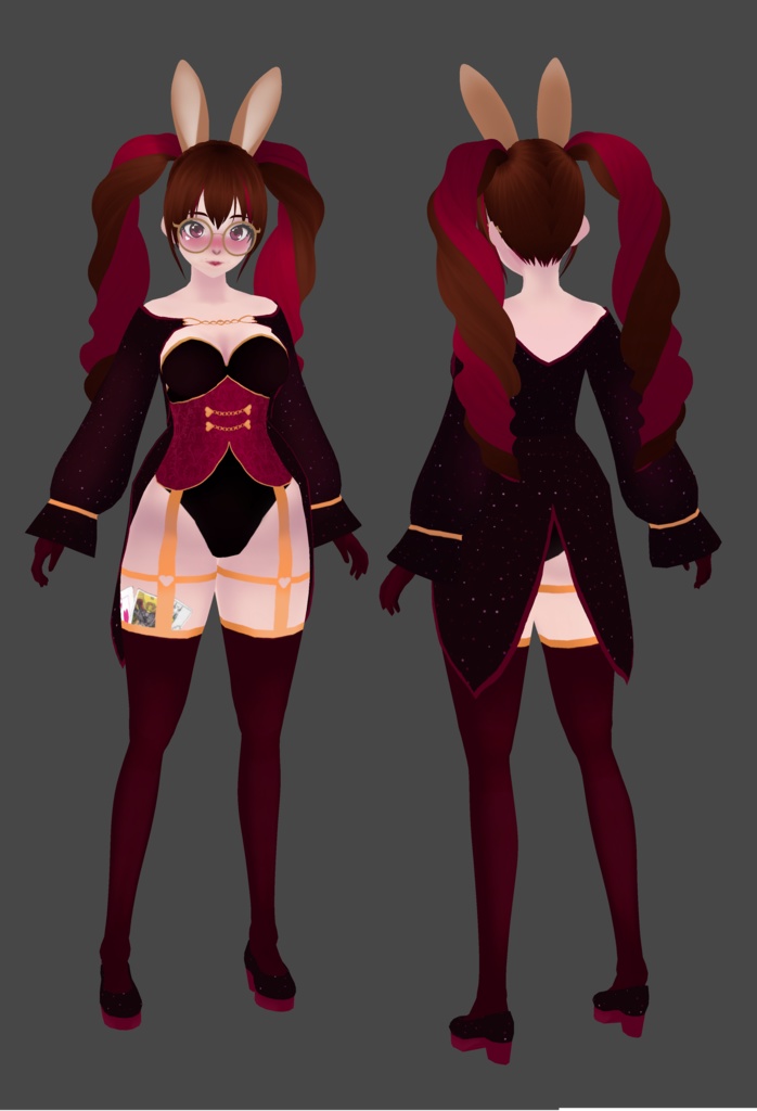 VRoid | Magical girl glitter jacket with heart detail | VRoid 1.0