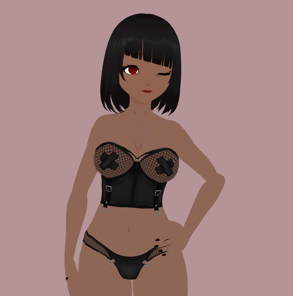 VRoid | Risque Mesh Lingerie Set | VRoid 1.0+