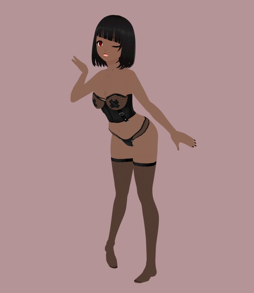VRoid | Risque Mesh Lingerie Set | VRoid 1.0+
