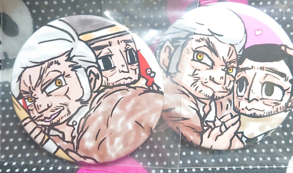 親分と姫 缶バッジセット (若山輝一郎と仲沢達弥)