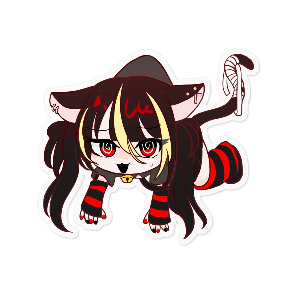 猫尻ルナ　つままれステッカー