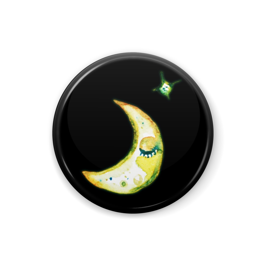お月様缶バッチ