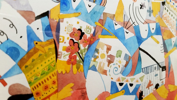 <複製画>『ぺんぎん』<水彩>