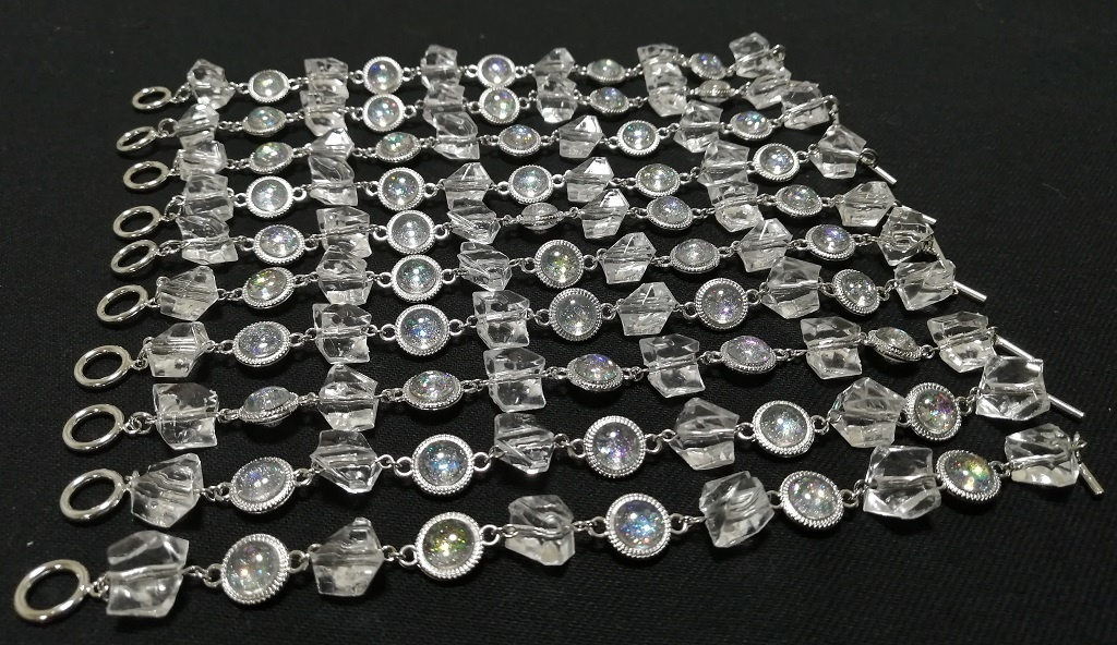 【18cm・シルバー】colorless×iceブレスレット