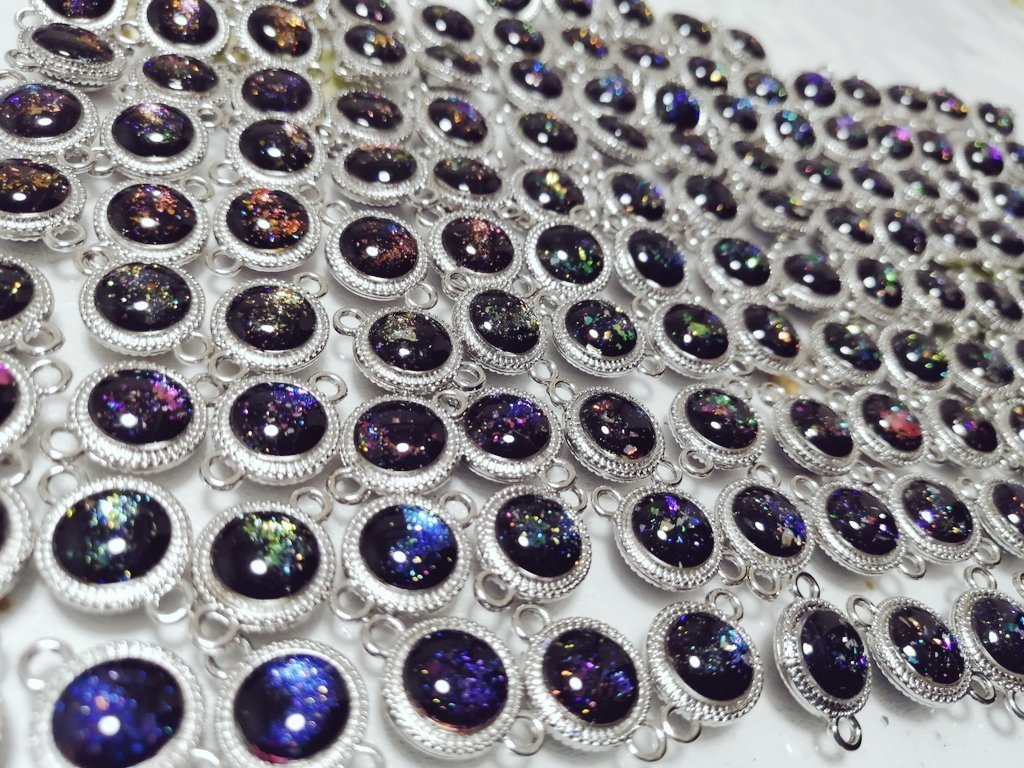 【18cm・シルバー】8mmGalaxyブレスレット