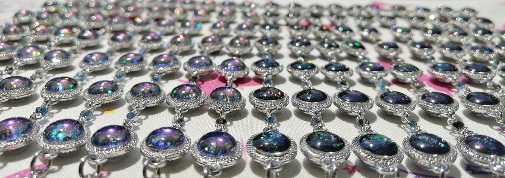 【18cm・シルバー】8mmGalaxyブレスレット