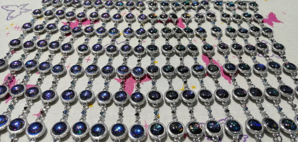 【18cm・シルバー】8mmGalaxyブレスレット