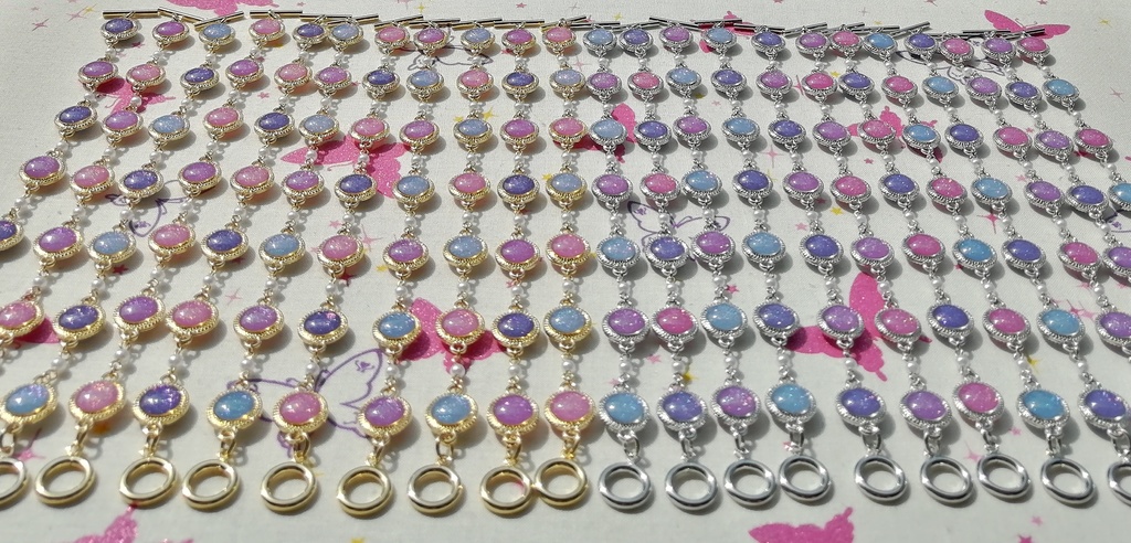 【18cm・シルバー】紫外線に反応して色が変わるブレスレット(2色)