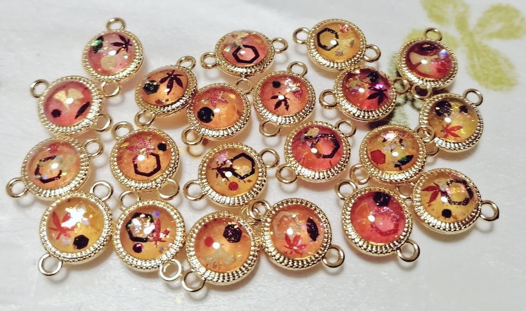 【18cm・ゴールド】秋色ブレスレット